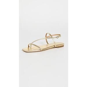 Kaanas Metallic Gold Strappy Flat Sandals